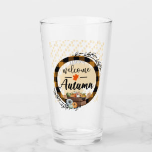 Verre Bienvenue Automne Citrouille Vintage