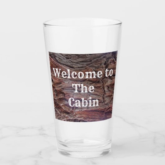 Verre Bienvenue dans l'arbre Cabine Trunk Photo Rustic (Devant)