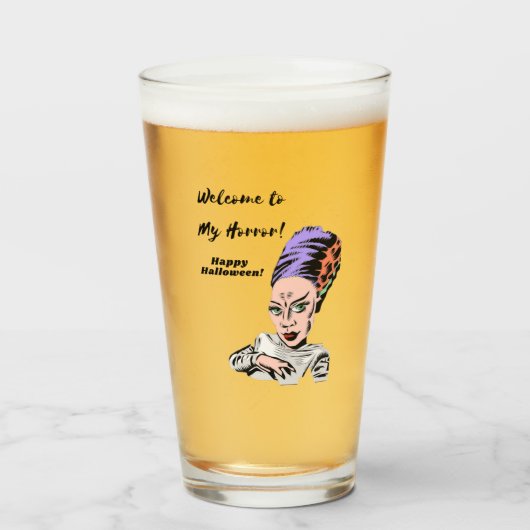 Verre Bienvenue dans mon Halloween d'horreur (Devant (rempli))