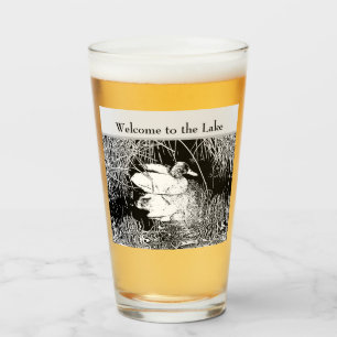Verre Bienvenue Lake House Canard photo noir blanc