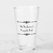 Verre Bière de nom personnalisée par Pub classique ou (Devant)