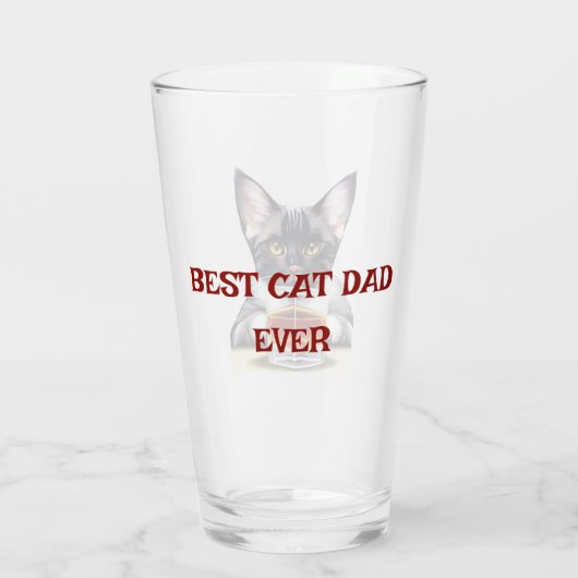 Verre Bière de peinture de chat mignonne (Dos)