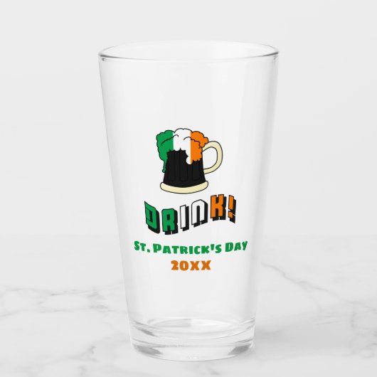 Verre Bière irlandaise Jour de la Saint Patrick jolie pi (Devant)