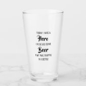 Verre Bière J'étais un héros (Devant)