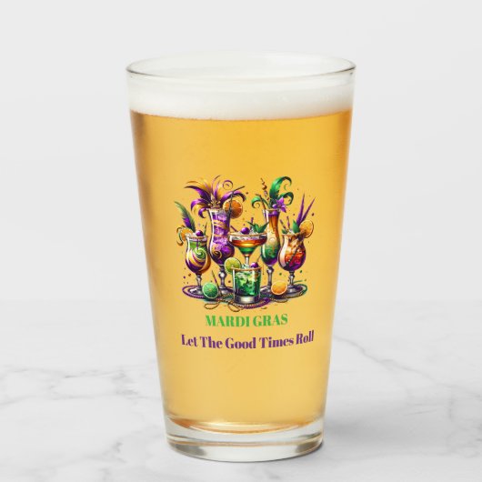 Verre Bière Mardi Gras (Devant (rempli))