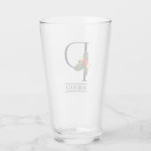 Verre Bière personnalisée de Noël Holly Monogram P (Dos)