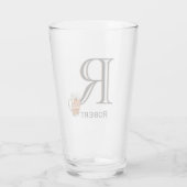 Verre Bière personnalisée Nom de monogramme (Dos)