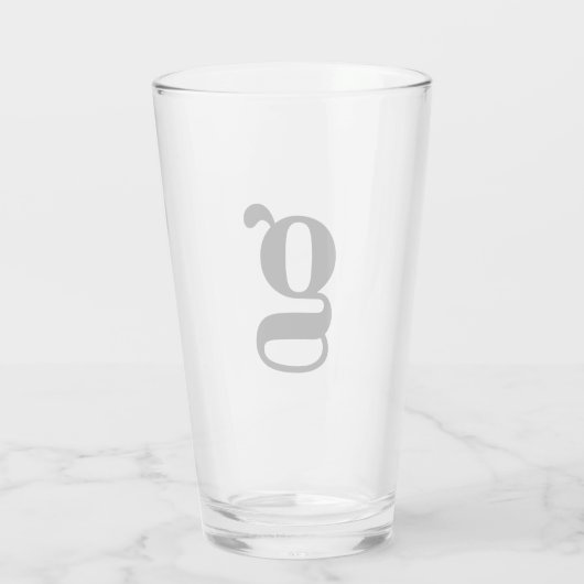 Verre Bière simple initiale Monogramme (Dos)