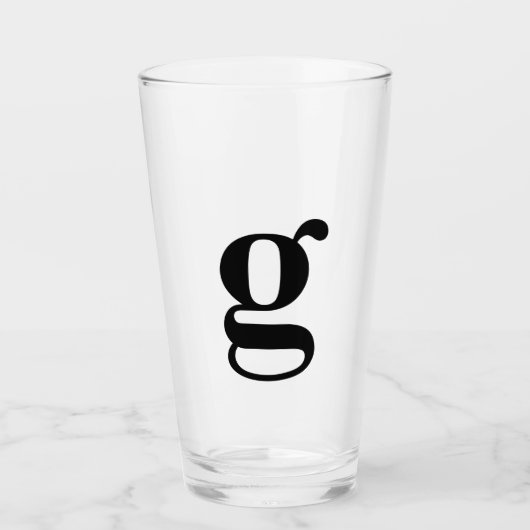 Verre Bière simple initiale Monogramme (Devant)