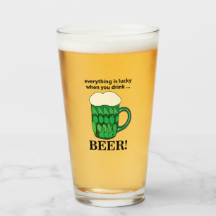 Verre Bière Verte Chanceux St Patrick Bière Verte