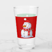 Verre Bière verte d'hiver Red Snowman Père Noël de Noël (Dos)