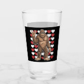 Verre Bigfoot Valentines Jour Coeurs Drôle Sasquatch Amo (Devant)