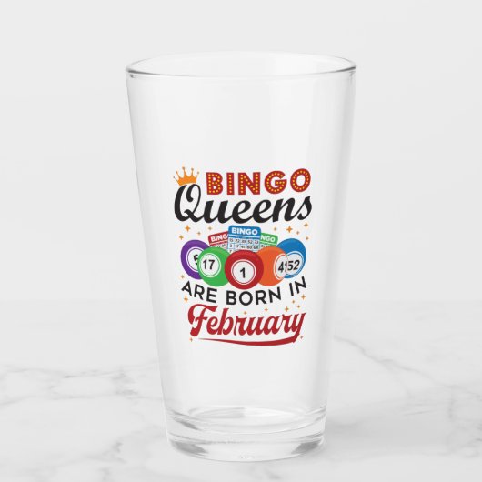 Verre Bingo Queens Are Born in Février (Devant)