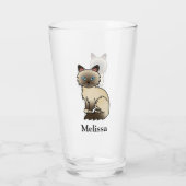 Verre Birman / Ragdoll Point Chocolat Chat Mignon & Nom (Dos)
