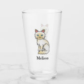 Verre Birman / Ragdoll Point crème Chat mignon & Nom (Dos)