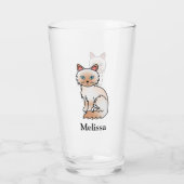 Verre Birman / Ragdoll Point Rouge Chat Mignon & Nom (Dos)