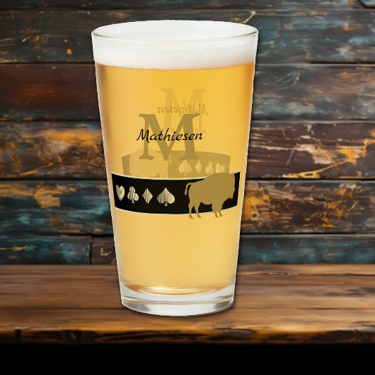 Verre Bison Silhouette Or Monogramme