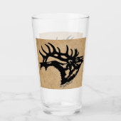 Verre Black Bull Elk Sur Tan Leather Glass (Devant)