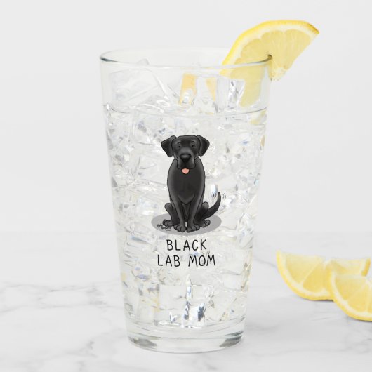Verre Black Lab Mom (Labrador Retriever Mom) mignonne ch (Dos glace)