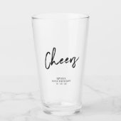 Verre Black Lettering Cheers Adulte Anniversaire Fête Fa (Devant)