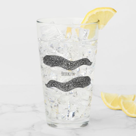 Verre Black spotted moray eel cartoon (Dos glace)