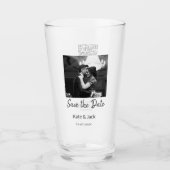 Verre BLACK WHITE enregistrer la date ajouter QR nom dat (Devant)