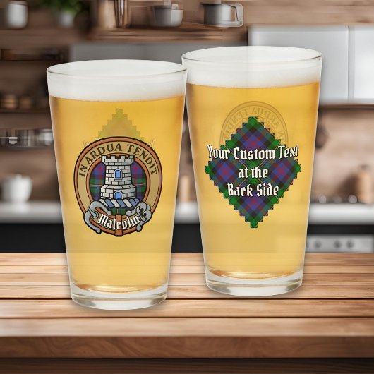 Verre Blason du clan Malcolm sur tartan