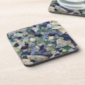 Verre bleu de mer, dessous de verre en verre de (Côté gauche)