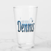 Verre Bleu Dennis Nom Logo, (Dos)