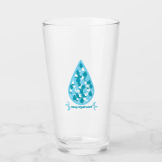 Verre Bleu et blanc Restez Hydraté