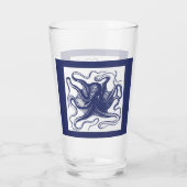Verre Bleu Pint Octopus (Dos)