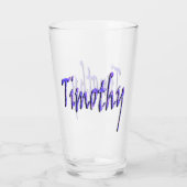 Verre Bleu Starry Timothy Nom Logo, (Dos)