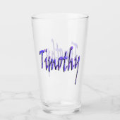 Verre Bleu Starry Timothy Nom Logo, (Devant)