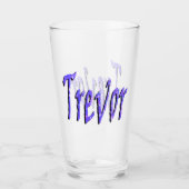 Verre Bleu Starry Trevor Nom Logo, (Devant)