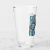 Verre Bleu vert Rustique Boho Motif circulaire géométriq (Droite)