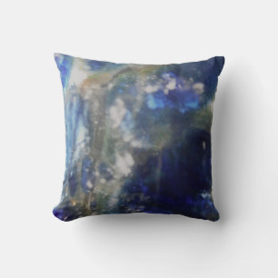 verre bleu vif presque solide bleu coussin
