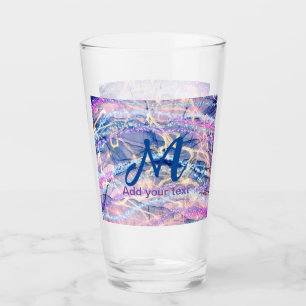 Verre bleu violet rose pailleté marbre ajoutez votre tex