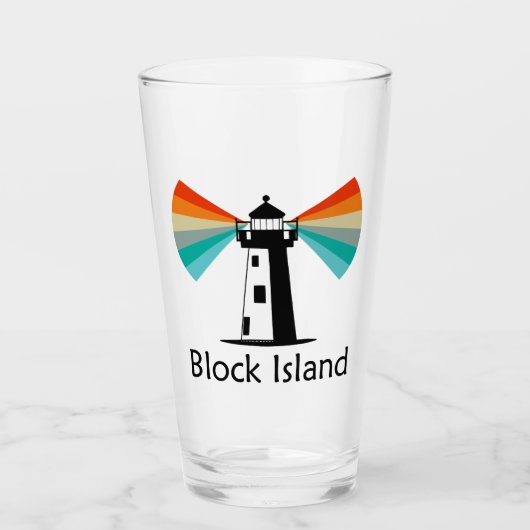 Verre Block Island Lighthouse Rainbow (Devant)