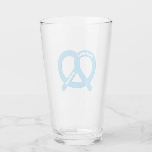 Verre Blue and White Pretzel Funny Brezel Oktoberfest (Dos)