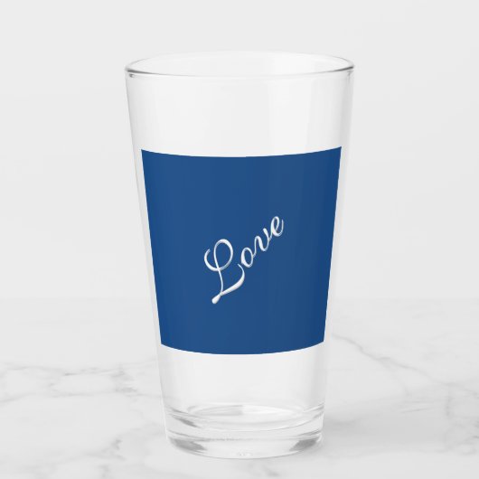Verre Blue Attractive Calligraphie Love Mariage (Devant)