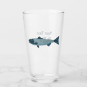 Verre Blue Folk Art Trout/Saumon (Devant)