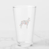 Verre Blue Heeler Chien race Silhouette Geo Plaid (Dos)