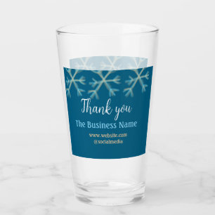 Verre Blue orange snowflakes ajouter nom commercial noël