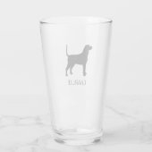 Verre Bluetick Coonhound Dog Silhouette Personnalisé (Dos)