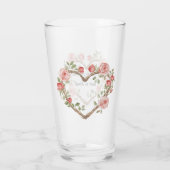 Verre Blush Romantic Rose Floral Coeur Amour (Dos)