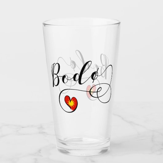 Verre Bodø Coeur du drapeau, Norvège, Bodö (Devant)