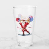 Verre Bodybuilder Père Noël Funny Christmas Glass (Dos)