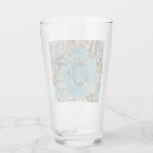 Verre bohème girly chic argent turquoise fleur bleu (Dos)