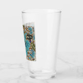 Verre bohème girly chic argent turquoise fleur bleu (Gauche)