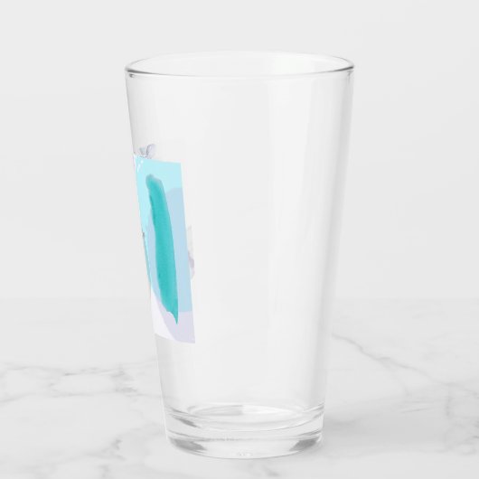 Verre Boho botanique cyan violet (Gauche)